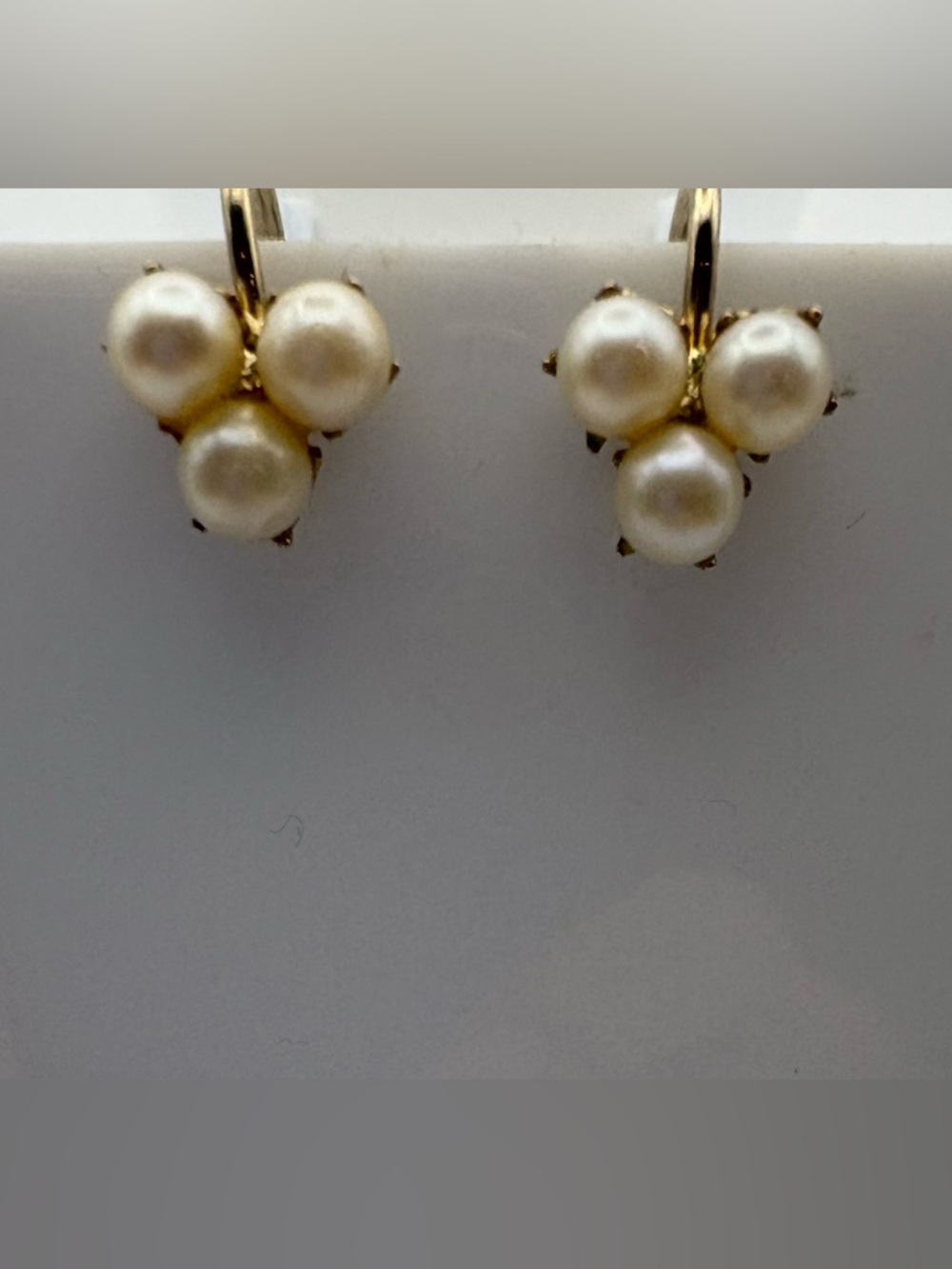 Vintage Gold Filled Faux Pearl Cluster Screw-Back Earrings